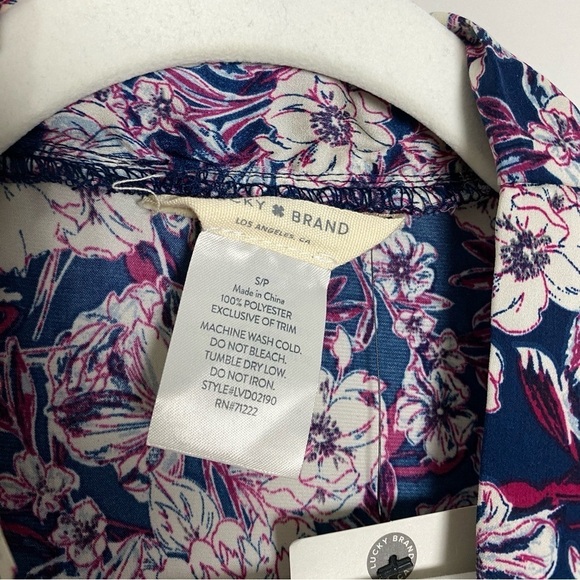 Lucky Brand Floral Kimono Purple Floral Bloom Robe Open Front Lightweight - Picture 4 of 6
